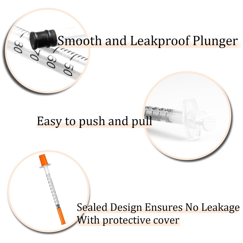 JIUBULUJIU 10Pcs Plastic Syringes, 1ml Syringe with Cap - Image 4