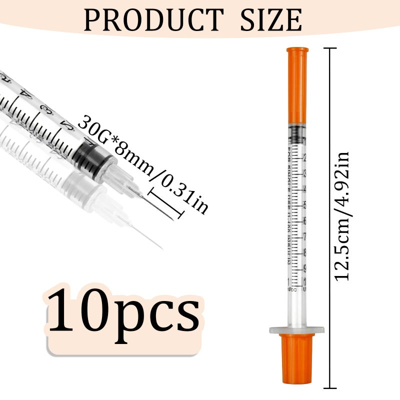 JIUBULUJIU 10Pcs Plastic Syringes, 1ml Syringe with Cap - Image 2
