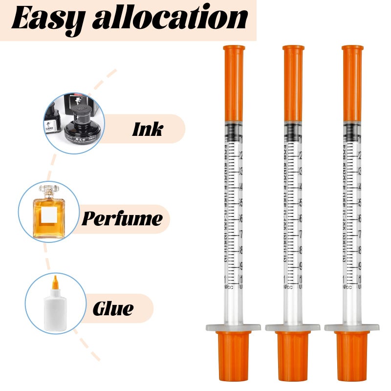 JIUBULUJIU 10Pcs Plastic Syringes, 1ml Syringe with Cap - Image 5