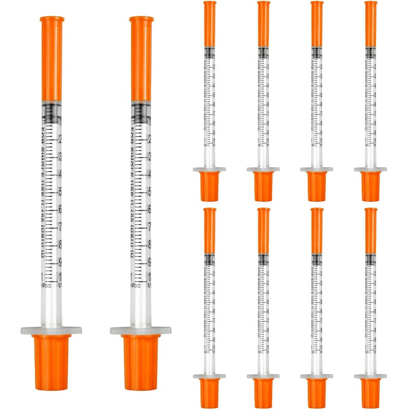 JIUBULUJIU 10Pcs Plastic Syringes, 1ml Syringe with Cap - Image 1
