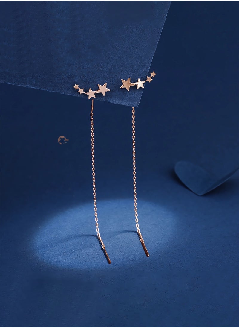 KevKev Fashion Star Hollow-Out Drop Earrings - Elegant Rose Gold Earrings for Women Gilrs  - Image 1