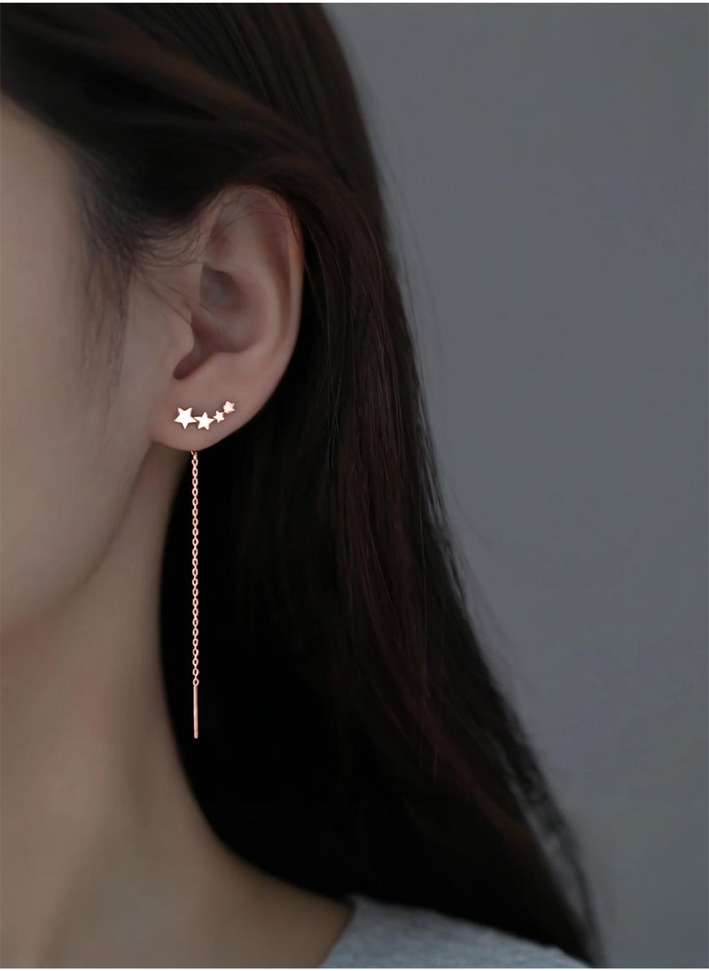 KevKev Fashion Star Hollow-Out Drop Earrings - Elegant Rose Gold Earrings for Women Gilrs  - Image 3
