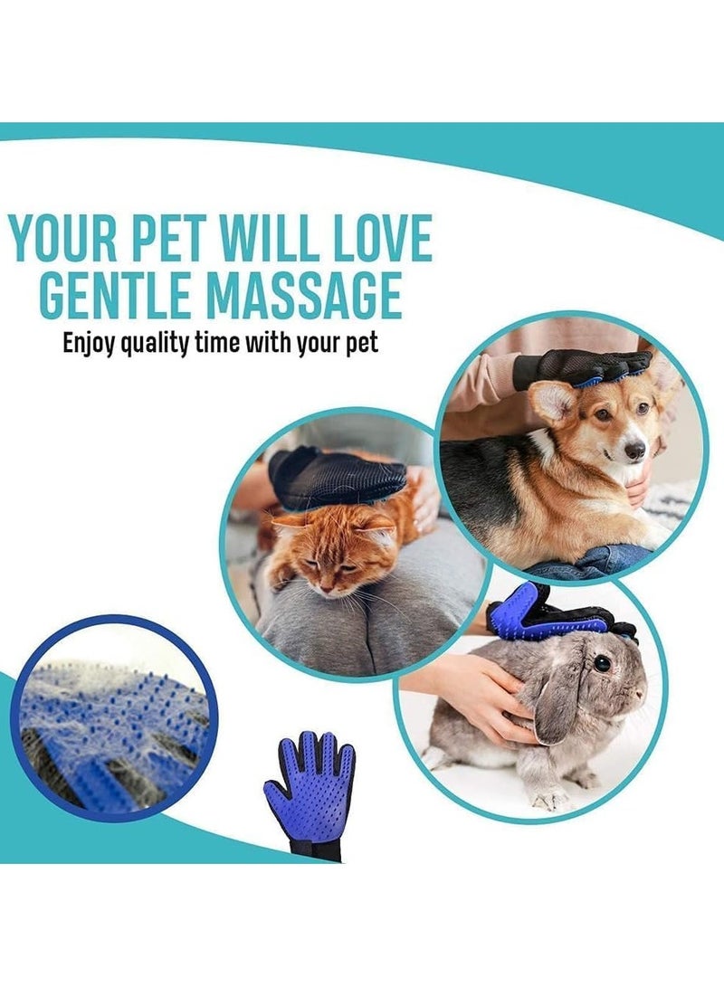 Generic This revolutionary pet grooming and massage glove from this brand is specially designed to remove dead hair and massage cats and dogs, comes in a distinctive blue color.  - Image 5