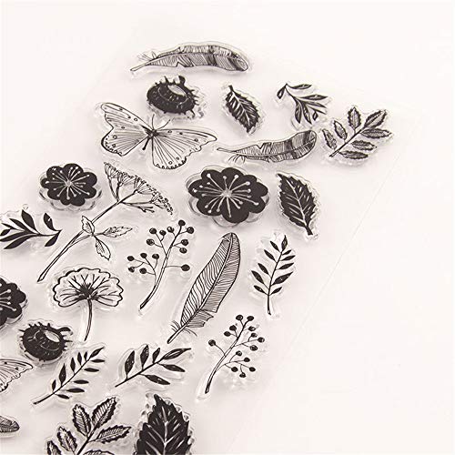arriettycraft Dandelion Flowers Clear Stamps for Card Making and Journaling, Leaves Butterfly Rubber Stamps for Scrapbooking Journals Album Paper Crafts DIY - Image 4