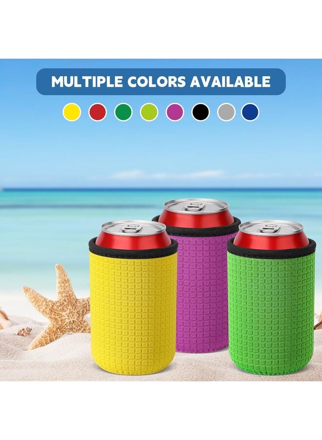 4 Pack 16oz Can Cooler Sleeves Honeycomb Embossing Insulated Neoprene Soda Cans Sleeves Holders Non-slip Can Insulator Sleeves - Image 4