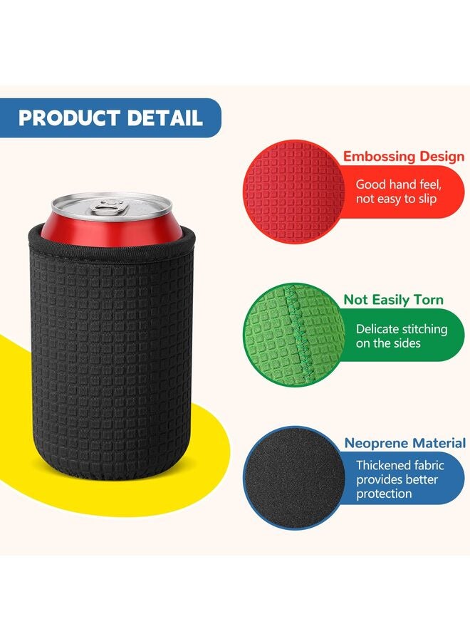4 Pack 16oz Can Cooler Sleeves Honeycomb Embossing Insulated Neoprene Soda Cans Sleeves Holders Non-slip Can Insulator Sleeves - Image 3