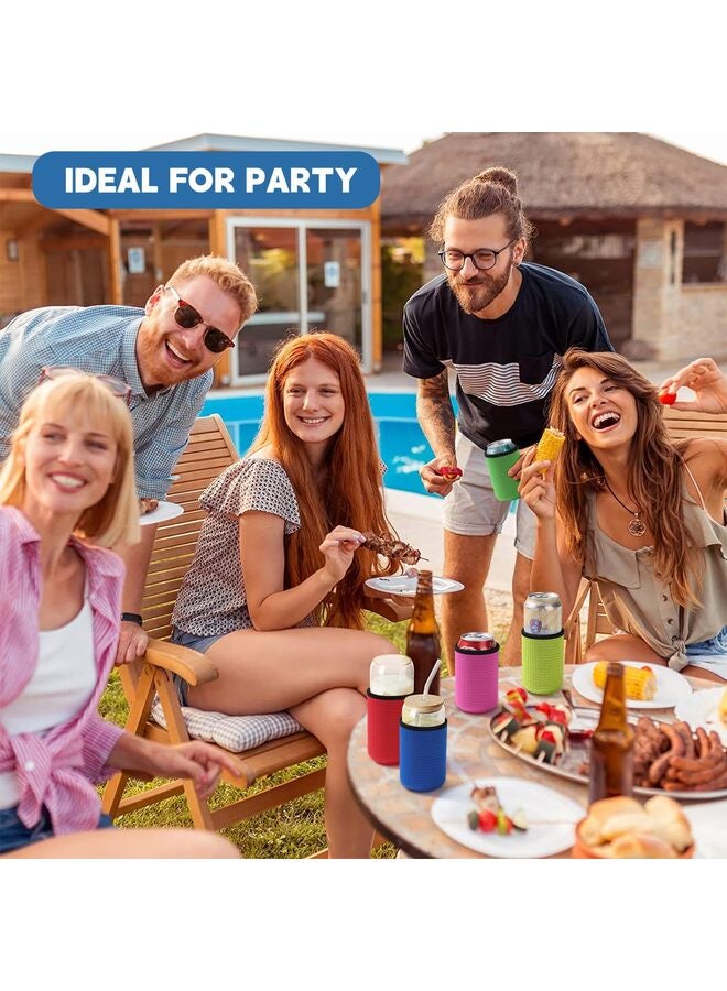 4 Pack 16oz Can Cooler Sleeves Honeycomb Embossing Insulated Neoprene Soda Cans Sleeves Holders Non-slip Can Insulator Sleeves - Image 5