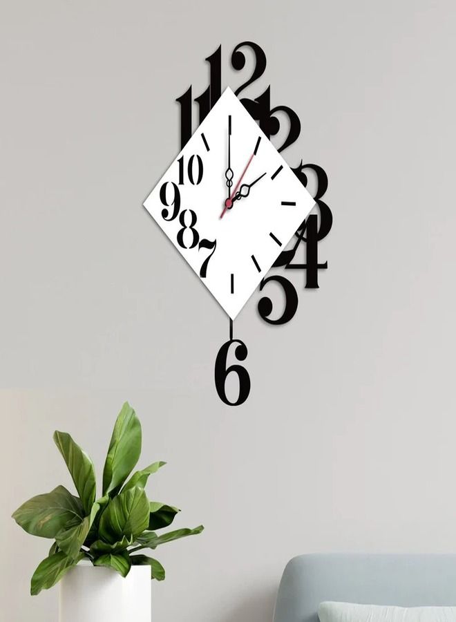 Wall Beauty Acrylic Wall Clock Best Home Décor Diamond Shape Wall Clock White - Image 1