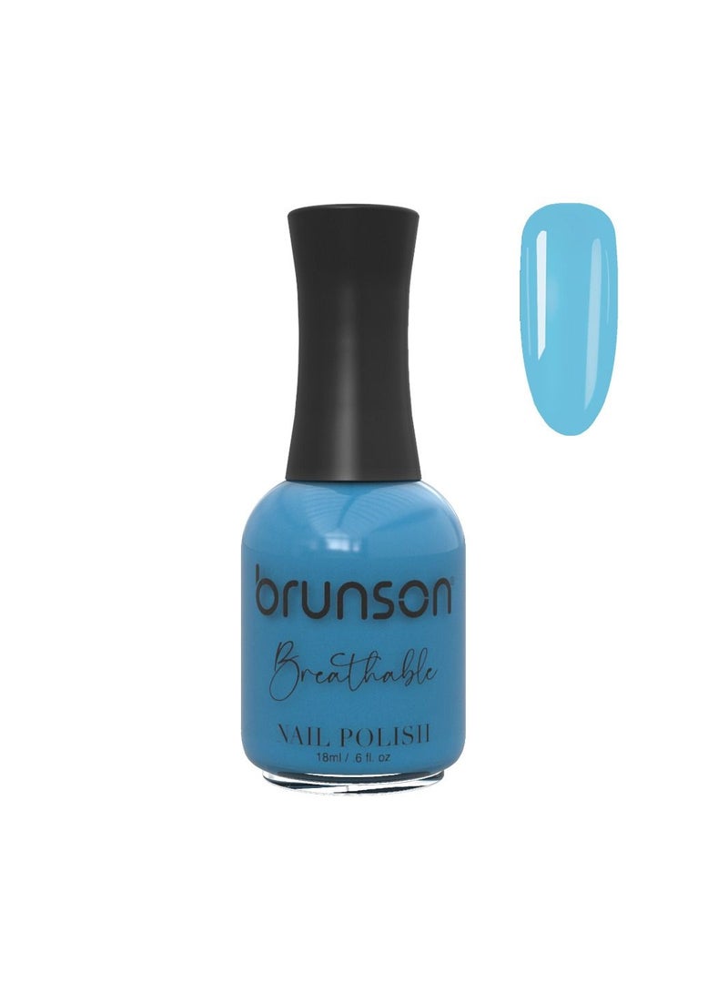 Brunson Breathable Nail Polish Halal Nail Lacquer Wudu friendly Quick Dry long lasting but easy peel off Glossy Shine Water Based Nail paint 18ml