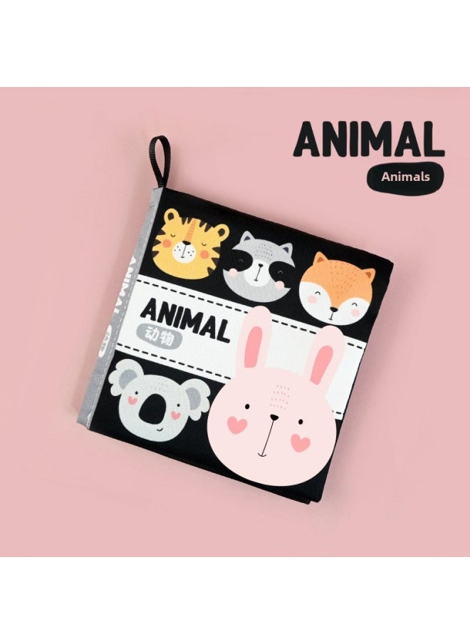 Products Listed Black And White Cognitive Cloth Baby Can't Tear Bite Books Baby Enlightenment Early Education Toys-Color:Animals In Chinese And English]  - Image 1