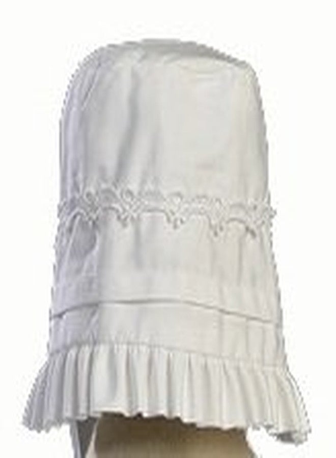 Lito Girls Cotton Christening Gown Dresses with Bonnet Set - Baby or Infant Girl's Christening Dress - 6 Months White - Image 2