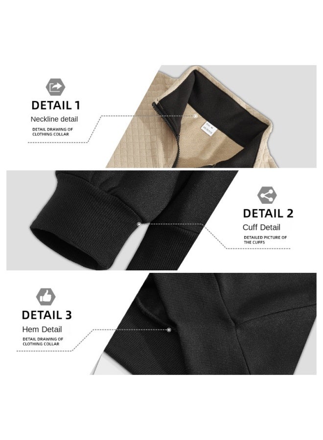 Popular Color-blocked Half-zip Pullover Outdoor Fashionable Casual Sweatshirt - Image 3