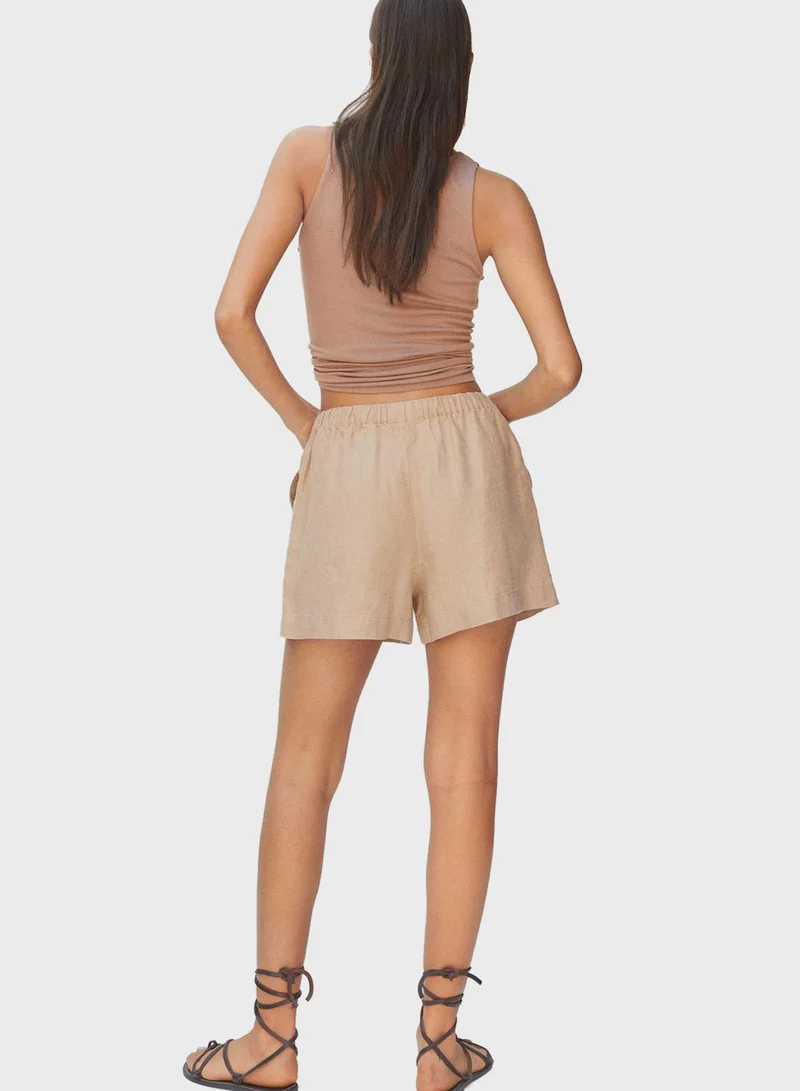 MANGO Paperbag Waist Shorts