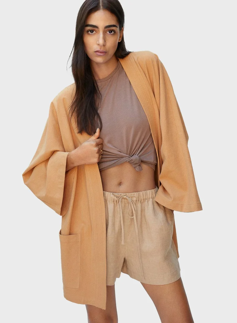 MANGO Paperbag Waist Shorts