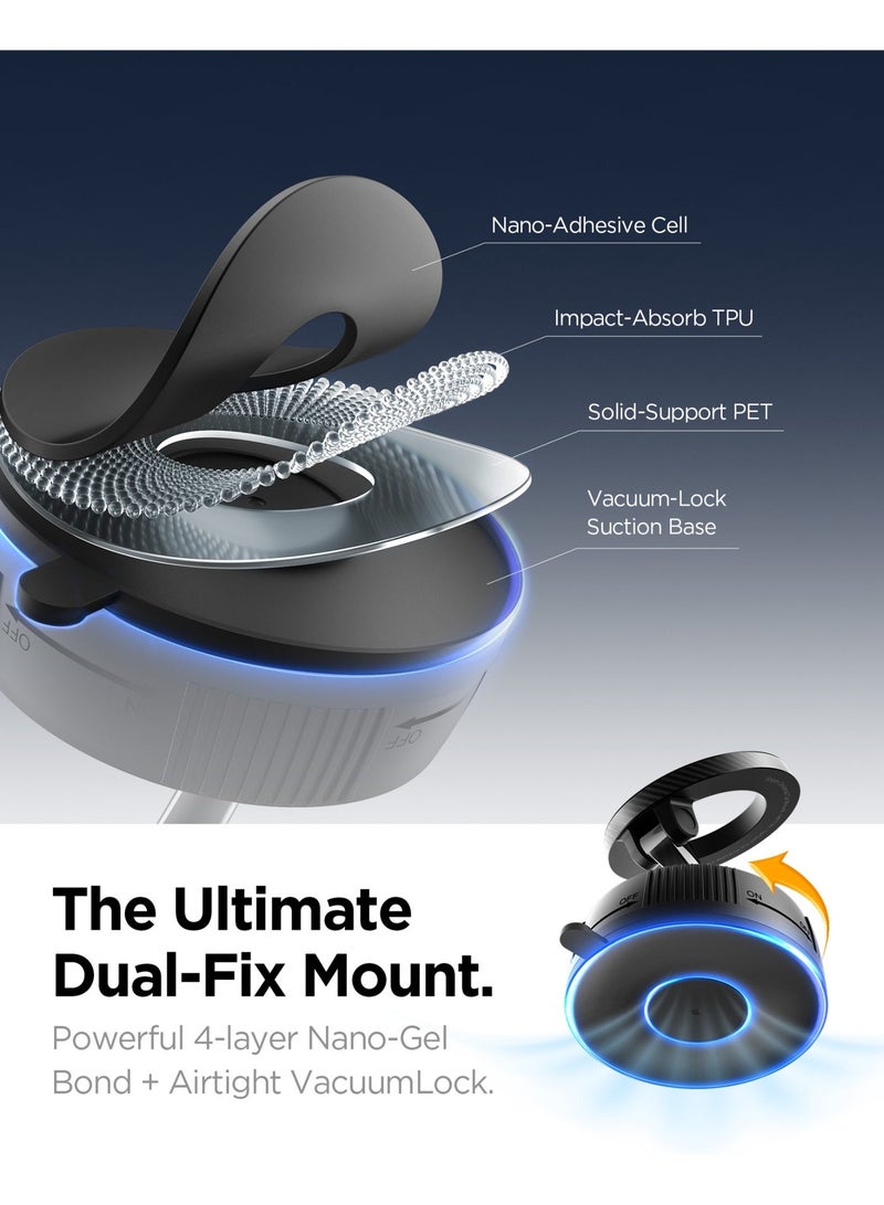 Spigen حامل السيارة المغناطيسي MFT36 VacuumLock 360° للوحة القيادة والزجاج الأمامي، حامل ماغسيف قوي متوافق مع آيفون 17 16/15/14/13/12 S26 بيكسل بيكسل سناب - Image 4