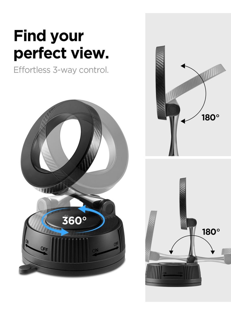 Spigen حامل السيارة المغناطيسي MFT36 VacuumLock 360° للوحة القيادة والزجاج الأمامي، حامل ماغسيف قوي متوافق مع آيفون 17 16/15/14/13/12 S26 بيكسل بيكسل سناب - Image 5