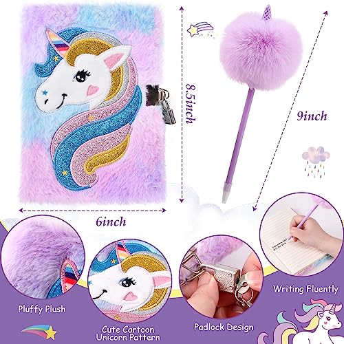 Tacobear Unicorn Gifts Girls Toy Age 5 6 7 8-12 with 3.5mm Wired Headphones Locked Diary Water Bottle Plush Bag Purse Socks Mirror, Christmas Birthday Gift Idea Toys for Teen Girl 6-10+ Years Old - Image 4