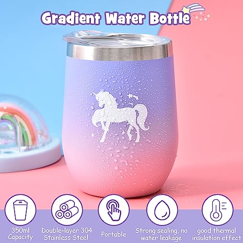 Tacobear Unicorn Gifts Girls Toy Age 5 6 7 8-12 with 3.5mm Wired Headphones Locked Diary Water Bottle Plush Bag Purse Socks Mirror, Christmas Birthday Gift Idea Toys for Teen Girl 6-10+ Years Old - Image 5