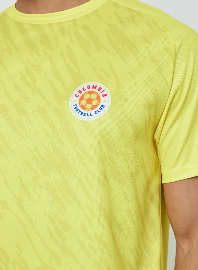 Styli Active Yellow Men Colombia Short Sleeve Jersey FIFA Football T-Shirt for Men | Best Price UAE