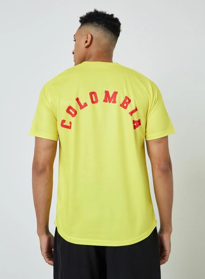 Styli Active Yellow Men Colombia Short Sleeve Jersey FIFA Football T-Shirt for Men | Best Price UAE
