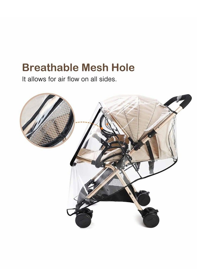 Universal Pushchair Cover Travel Outdoor Rain Cover, Children Umbrella Car Windshield Rain Cover for Buggy Pram, Double Zipper EVA Transparent and Windproof Waterproof Dust Snow - Image 5