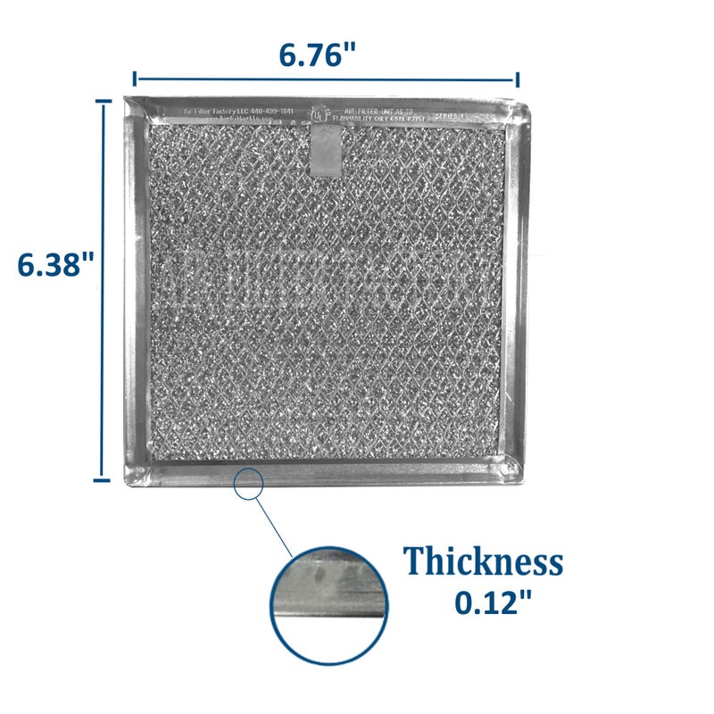 Air Filter Factory Grease Filter WB02X11534 Replacement For GE Microwave Oven Aluminum Grease Mesh Filter 6.81" X 6.34" Over The Range Kitchen Oven Vent 2-Pack - Image 2