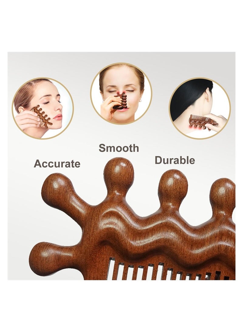 Wooden Massage Comb, Trigger Point Massage Tool, Gua Sha Scraping Scalp and Hair Massage, Scalp Stimulator, Scalp Massager, Full Body Acupressure - Image 2