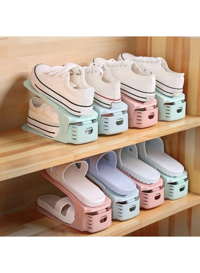 6-Piece Shoe Slots Organizer Shoe Stacker,Pink - Image 3