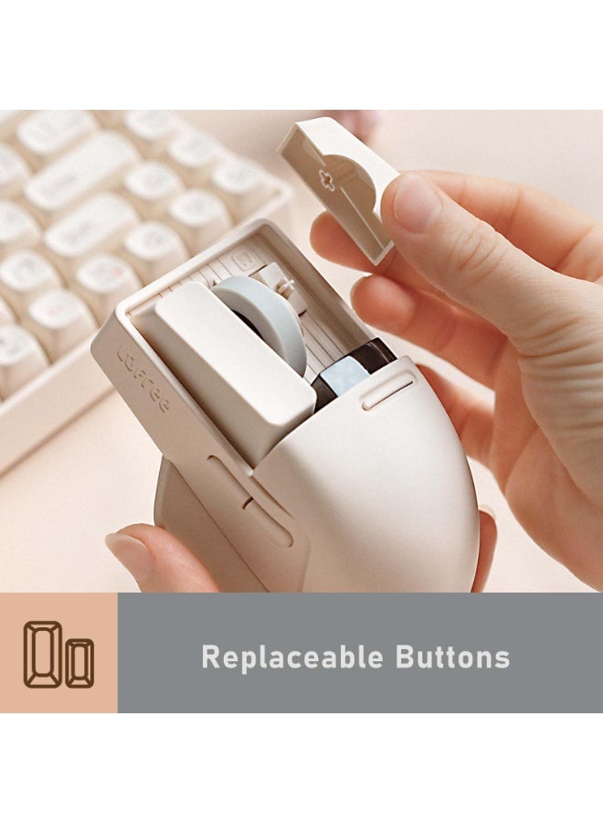 لوفري ماوس لاسلكي LOFREE Touch PBT مزود بمستقبل USB، وتقنية بلوتوث، واتصال سلكي، وقابل لإعادة الشحن، ودقة 4000 نقطة في البوصة، وشاشة OLED متوافقة مع الأسطح الزجاجية لأجهزة Mac وWindows PC والكمبيوتر المحمول/الكمبيوتر المكتبي، لون رمادي كلاسيكي - Image 3