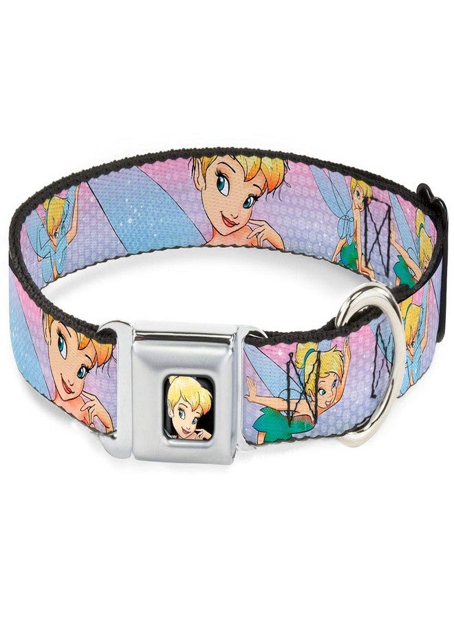 Buckle Down Buckle-Down Dog Collar Seatbelt Buckle Tinker Bell Poses Purple Pink Fade 15 to 26 Inches 1.0 Inch Wide - Image 1