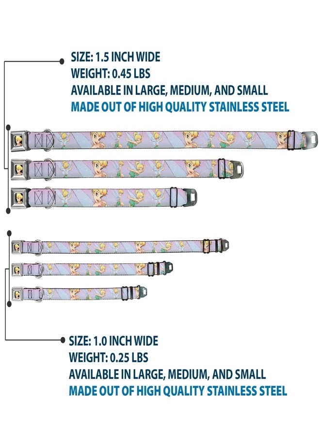 Buckle Down Buckle-Down Dog Collar Seatbelt Buckle Tinker Bell Poses Purple Pink Fade 15 to 26 Inches 1.0 Inch Wide - Image 3