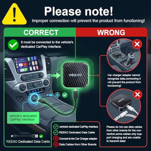 REEIIO Wireless CarPlayBox with NetflixYouTubeTF Card Slot Convert Wired CarPlay to Wireless Adapter for 2017 and Above Original Wired CarPlay Car - Image 3