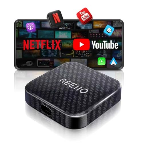 REEIIO Wireless CarPlayBox with NetflixYouTubeTF Card Slot Convert Wired CarPlay to Wireless Adapter for 2017 and Above Original Wired CarPlay Car - Image 1
