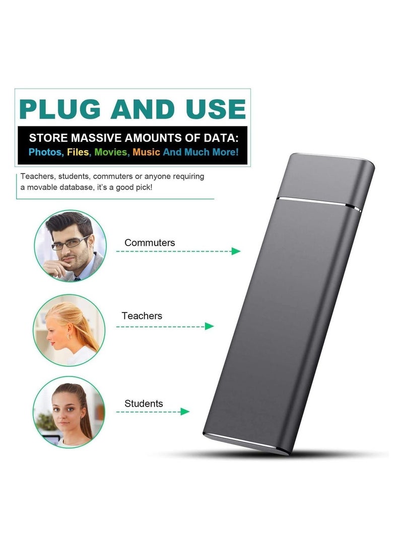 Portable External SSD USB 2.0 Type-C Solid State Drive, 1TB / 2TB High Speed Storage Compatible with Mac Laptops & Desktop PC, Red, LN2 - Image 2