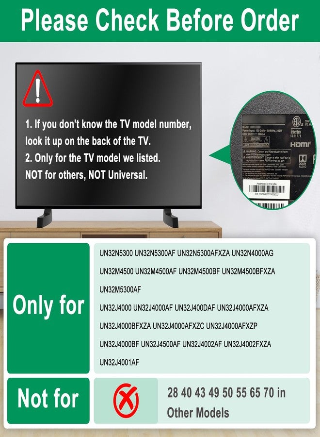 Varghesyla TV Stand Legs for Samsung Not Universal TV Replacement Stand Base for Samsung Exclusive Compatibility for UN32J4000 UN32N4000AG UN32J4002AF UN32J4500AF UN32M4500 UN32M5300AF Please Check Your TV Model - Image 2