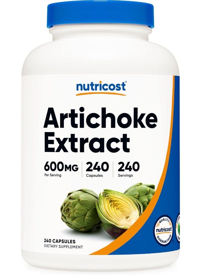 Nutricost Artichoke Extract (600mg) 240 Capsules - Gluten Free, Non-GMO, and Vegetarian Friendly - Image 1
