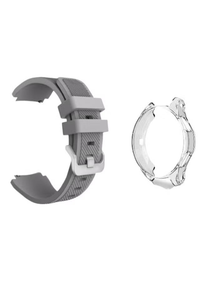 vesus Silicone Watch Band With TPU Case Cover For Samsung Gear S3 Grey