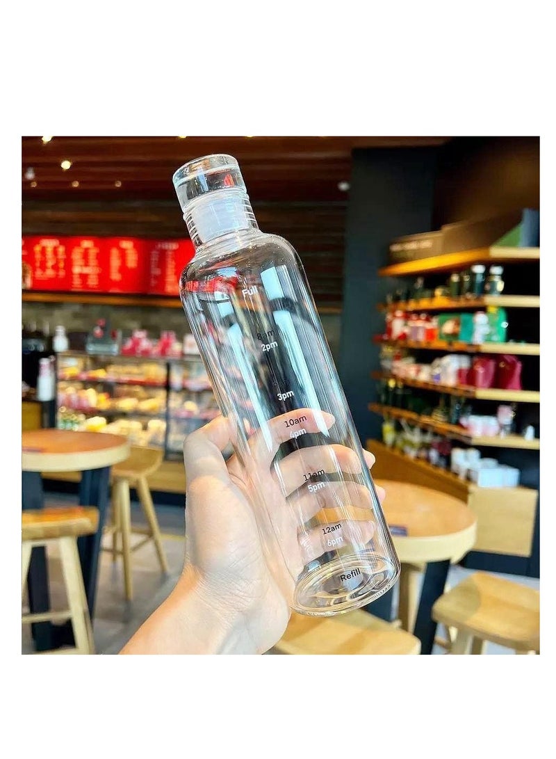 زجاجة مياه أكريليك عالية الجودة قابلة لإعادة الاستخدام، مزودة بمؤشر وقت. - Image 1