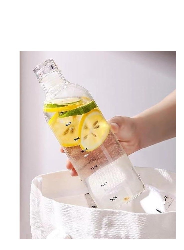 زجاجة مياه أكريليك عالية الجودة قابلة لإعادة الاستخدام، مزودة بمؤشر وقت. - Image 2