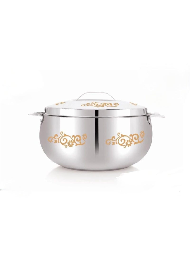 Stainless steel food container 8000 (8-liter capacity) with luxurious gold patterns - Image 1
