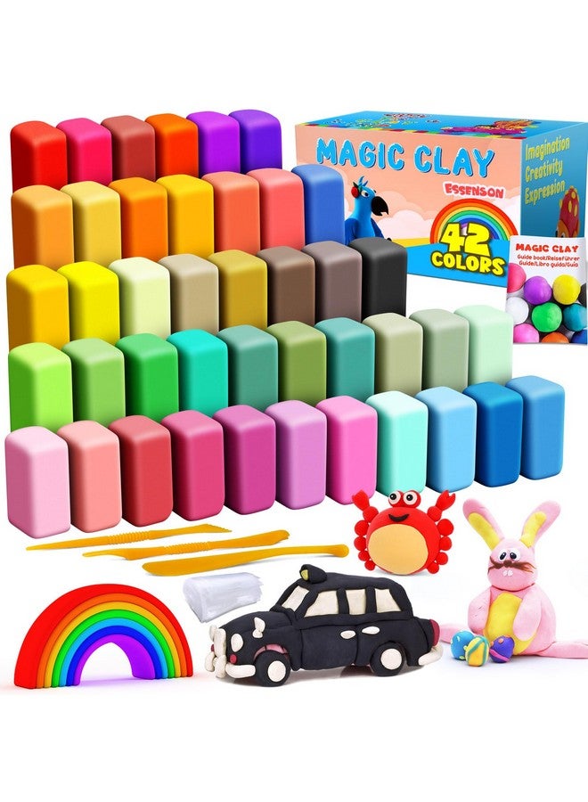 ESSENSON Air Dry Clay 42 Colors, Modeling Clay for Kids, DIY Molding Magic Clay for with Tools, Toys Gifts for Age 3 4 5 6 7 8+ Years Old Boys Girls Kids - Image 1