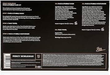 Percy Nobleman Percy Nobleman Face Stubble Care Kit by Percy Nobleman A Mens Gift Set For Skin Care Moisturiser Wash and Face Towel Kit - Image 3