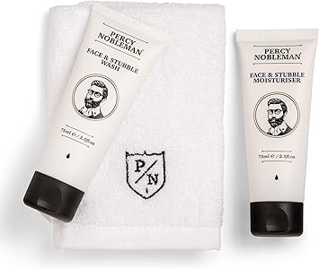 Percy Nobleman Percy Nobleman Face Stubble Care Kit by Percy Nobleman A Mens Gift Set For Skin Care Moisturiser Wash and Face Towel Kit - Image 2