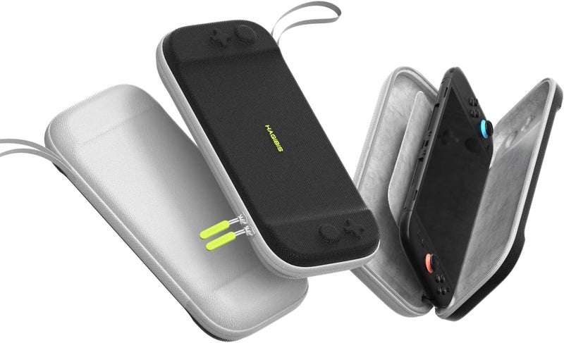 Hagibis Carrying Case for Nintendo Switch 2 2025, Storage Organizer 10 Games Cartridges Protective Hard Shell Portable Travel Carry Bag handbag Pouch (Black White) - Image 1