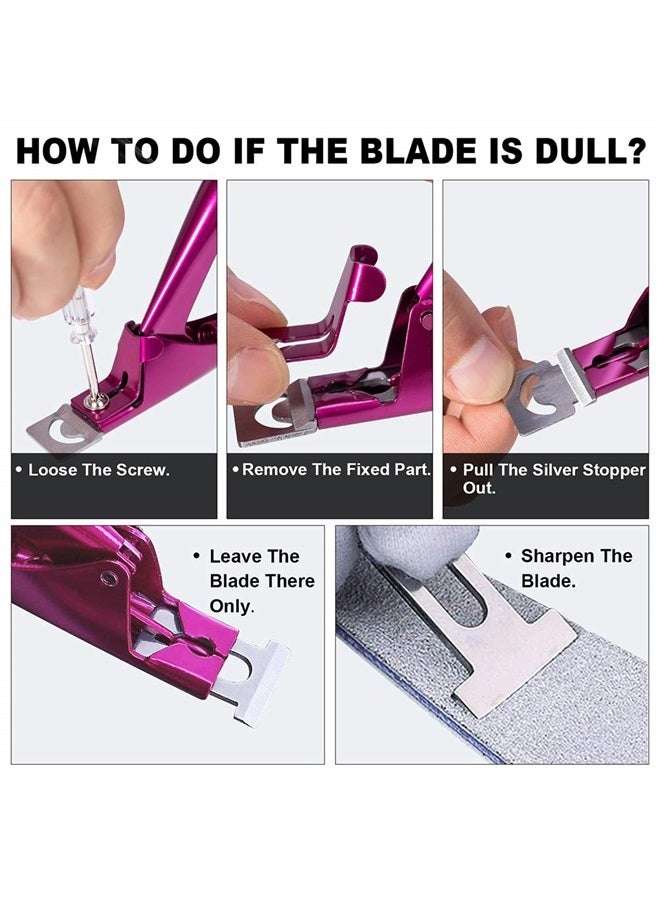 GA&EN Elegant Violet Red Premium Adjustable Stainless Steel Artificial Acrylic Fake False Nail Tip Clipper Cutter Trimmer Manicure Pedicure Sharp Blade Clip Tool for Salon Home Nail Art Beauty Design DIY - Image 5