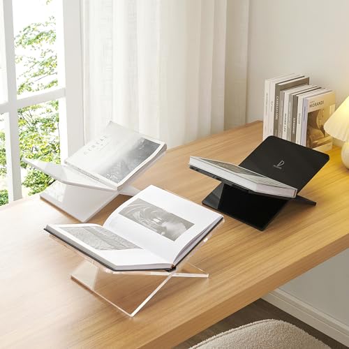 DECORANY Acrylic Book Stand 15 x 9 x 6 in Large Open Book Display Stand for Cookbook Art Book Bible Guest Book Coffee Table Book Stand for Reading Transparency Large Size - Image 3
