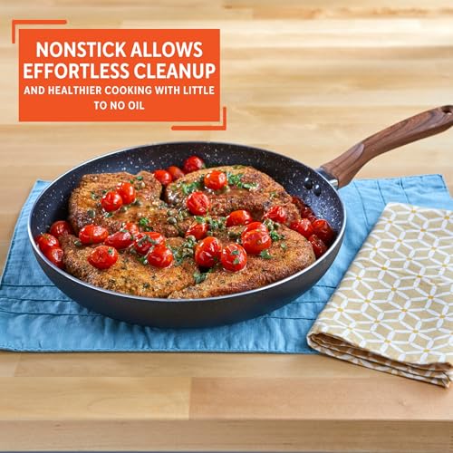 IMUSA USA Woodlook 12" Black Stone Fry Pan Handle and Speckled Nonstick Interior - Image 5