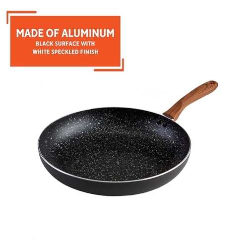IMUSA USA Woodlook 12" Black Stone Fry Pan Handle and Speckled Nonstick Interior - Image 3