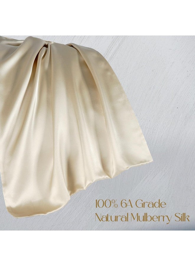 ZIMASILK ZIMASILK 100% Pure Mulberry Silk Pillowcase 2 Pack, Soft and Smooth,Both Sides Premium Grade 6A Silk,600 Thread Count,with Hidden Zipper (Queen 20''x30'',Beige) - Image 2
