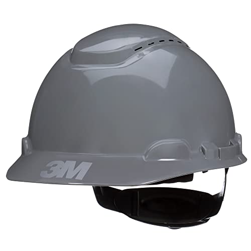 3M Hard Hat SecureFit H-708SFV-UV, Grey, Vented Cap Style Safety Helmet with Uvicator Sensor, 4-Point Pressure Diffusion Ratchet Suspension, ANSI Z87.1 - Image 1